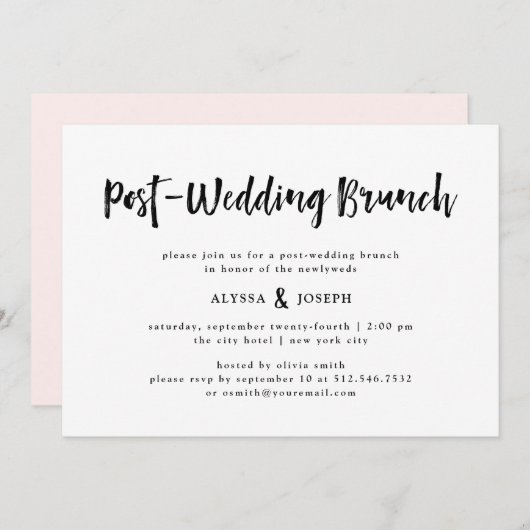 Invitation Un esprit moderne | Mariage de poste Brunch noir e (Devant / Derrière)