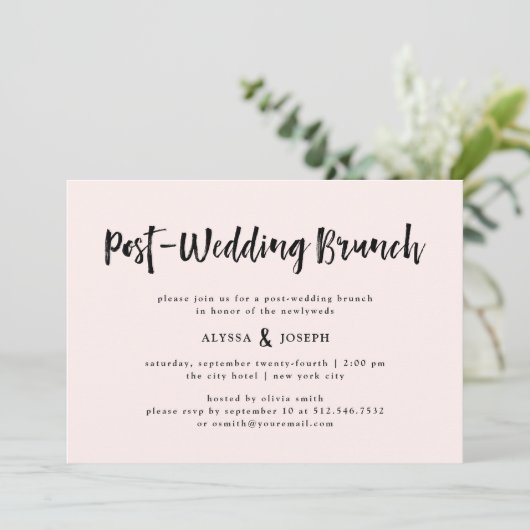 Invitation Un esprit moderne | Mariage de poste Brunch rose p (Debout devant)
