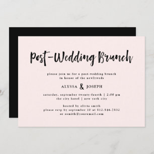 Invitation Un esprit moderne   Mariage de poste Brunch rose p