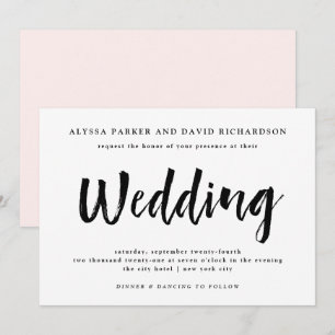 Invitation Un esprit moderne   Mariage noir et blanc