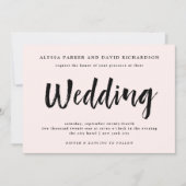 Invitation Un esprit moderne | Mariage rose pâle (Devant)