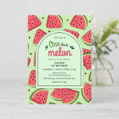 Invitation Un été melon Un melon d'eau pour un premier annive (Debout devant)
