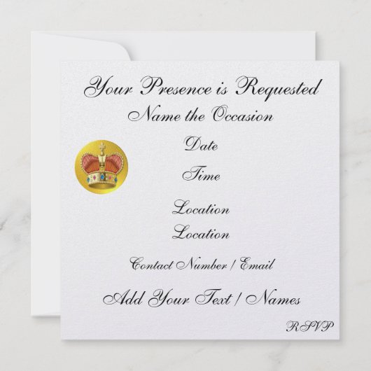Invitation Un événement d'envergure royale - SRF (Dos)