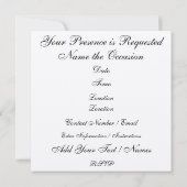 Invitation Un événement élégant - SRF (Dos)