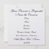 Invitation Un événement élégant - SRF (Dos)