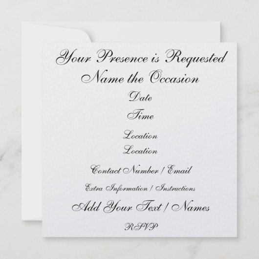 Invitation Un événement élégant - SRF (Dos)