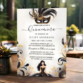 Invitation Un fabuleux masque de bal de bal de fin d'année Qu