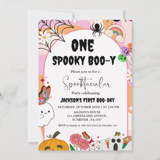 Invitation Un Fantôme Boo-y éffrayant halloween anniversaire (Devant)