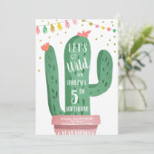 Invitation Un Fête de Cactus Wild One Birthday Let's Go Wild (Debout devant)