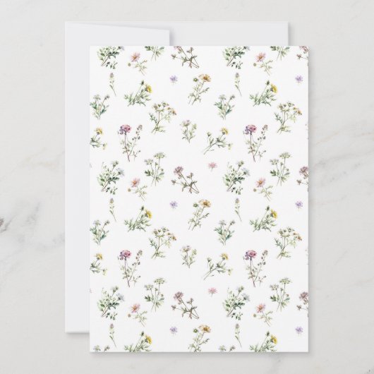 Invitation Un fleur sauvage de trèfle traverse le baptême Chr (Dos)