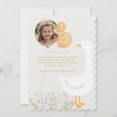 Invitation Un Fleur sauvage d'oie bête 1ère photo d'anniversa (Dos)