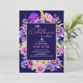 Invitation Un fleur sauvage rose vif et violet est en route # (Debout devant)