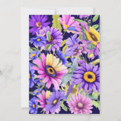 Invitation Un fleur sauvage rose vif et violet est en route # (Dos)