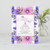 Invitation Un fleur sauvage rose vif et violet est en route # (Debout devant)