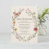 Invitation Un fleur sauvage Souhaite Un Baby shower En Fleur (Debout devant)
