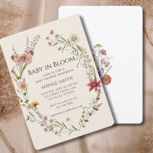 Invitation Un fleur sauvage Souhaite Un Baby shower En Fleur