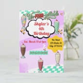 Invitation Un-Four-Gettable, Milkshake Retro 4th Birthday (Debout devant)