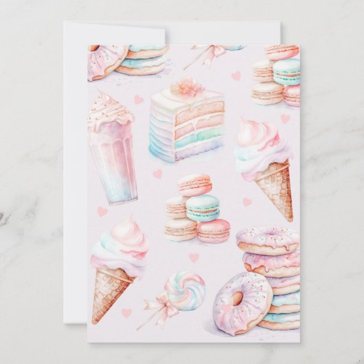Invitation Un-Four Gettable pastel Sweets 4e anniversaire (Dos)