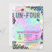 Invitation Un-Four-Gettable Rainbow Leopard 4th Birthday (Devant)