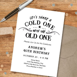 Invitation Un froid avec la vieille bière One 40e