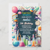 Invitation Un Fun Lab Enfants Geek Nerd Mad Science 9e annive (Devant)