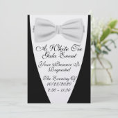 Invitation Un gala en tenue de soirée blanche (Debout devant)