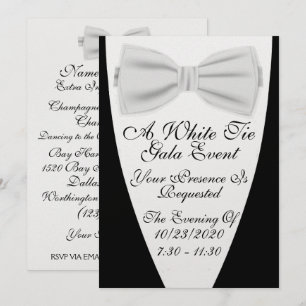 Invitation Un gala en tenue de soirée blanche