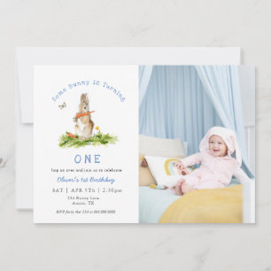 Invitation Un garçon de lapin 1er anniversaire Photo