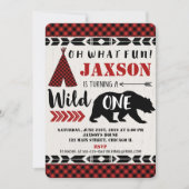 Invitation Un garçon d'invitation 1er anniversaire sauvage (Devant)
