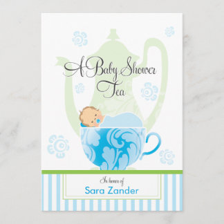 Invitation Un garçon du thé | de baby shower