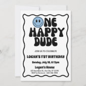 Invitation Un garçon heureux 1er anniversaire (Devant)