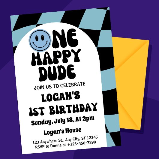 Invitation Un garçon heureux 1er anniversaire