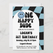 Invitation Un garçon heureux 1er anniversaire (Devant)