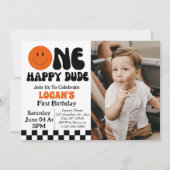 Invitation Un garçon heureux 1er anniversaire Photo (Devant)