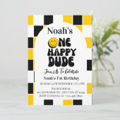 Invitation Un garçon heureux premier anniversaire (Debout devant)