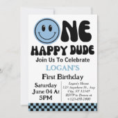 Invitation Un garçon heureux premier anniversaire (Devant)