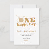 Invitation Un Garçon Heureux Premier Tour Autour du Soleil (Devant)