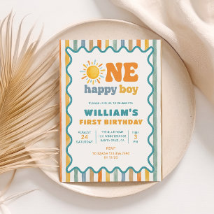 Invitation Un garçon heureux Sunshine 1er anniversaire