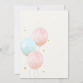 Invitation Un garçon ou une fille rose et bleu révèle la fête (Dos)