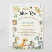 Invitation Un garçon sauvage dinosaure (Devant)