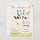 Invitation Un Garçon Silly Goose Premier anniversaire (Devant)