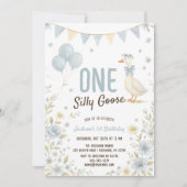 Invitation Un Garçon Silly Goose Premier anniversaire (Devant)