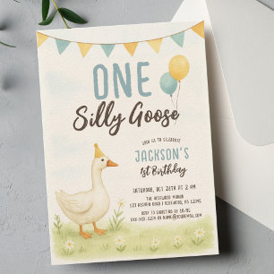 Invitation Un Garçon Silly Goose Premier anniversaire