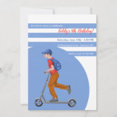 Invitation Un garçon sur Scooter fête d'anniversaire (Devant)