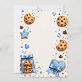 Invitation Un Garçon Un Doux Cookie Premier Anniversaire Bleu (Dos)