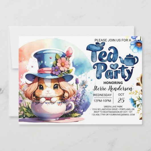 Invitation Un garçon Wonderland Tea Party Shower (Devant)