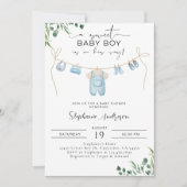 Invitation Un gentil petit garçon est en route Lave Bleue (Devant)