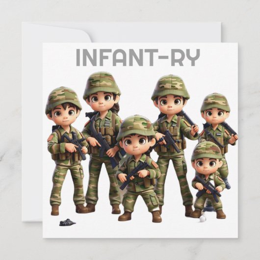 Invitation Un Groupe D'Enfants En Camouflage De L'Armée Unifo (Dos)