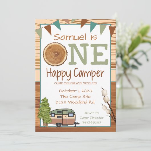 Invitation UN Happy Camper  (Debout devant)