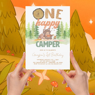 Invitation Un Happy Camper 1er Anniversaire